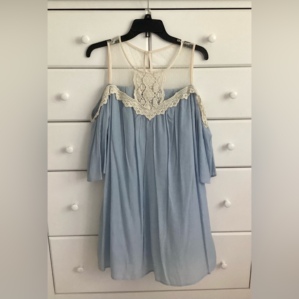 Tassels N Lace Cold Shoulder Dress